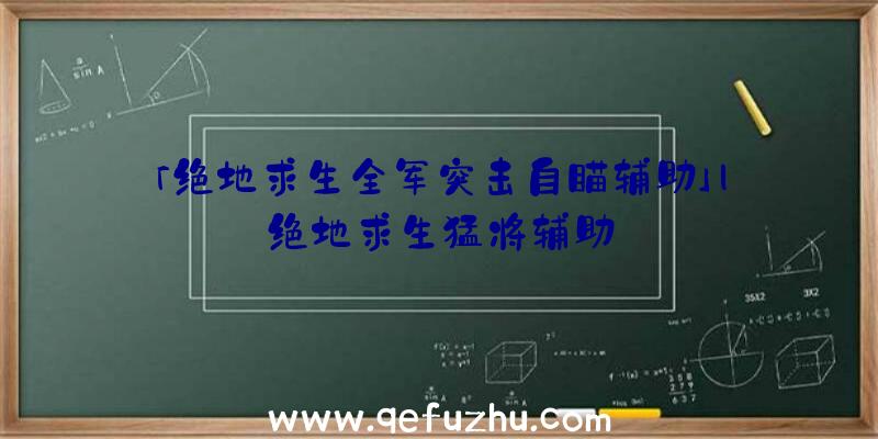 「绝地求生全军突击自瞄辅助」|绝地求生猛将辅助